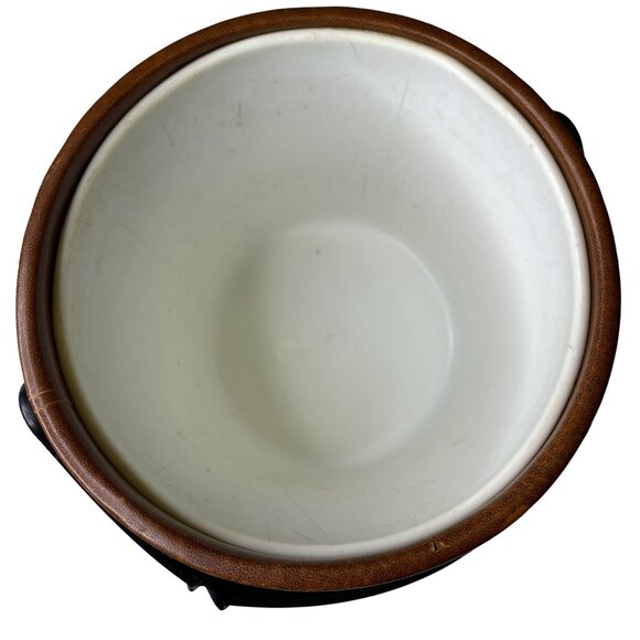 Vinyl Ice Bucket MCM Barware Mid Century Modern Vintage 70s 60s Retro With Lid u - Picture 6 of 9